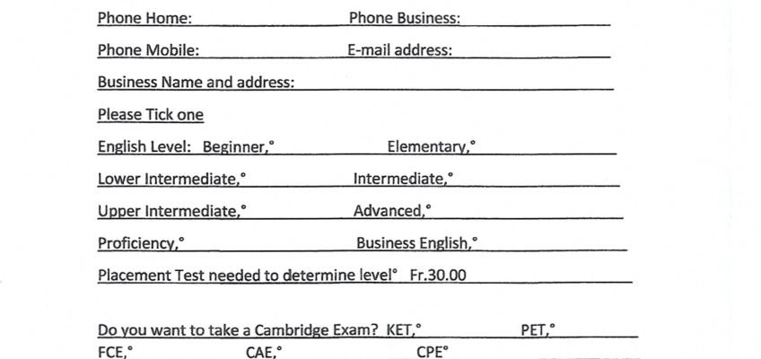 PDF Enrollment/Sign-up Form